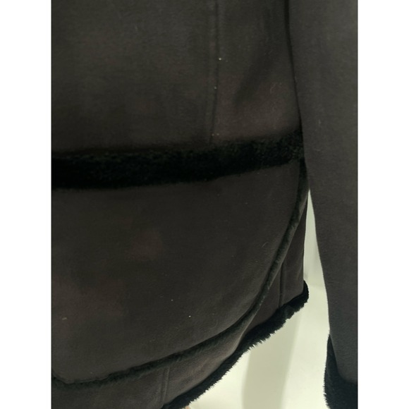 J Percy Vtg Black Faux Suede Fur Lining Trim Coat Size Women‎ XL - Picture 4 of 11